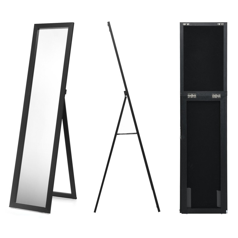 Kaksikäyttöinen kokovartalopeili mustalla MDF-kehyksellä