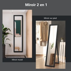 Kaksikäyttöinen kokovartalopeili mustalla MDF-kehyksellä