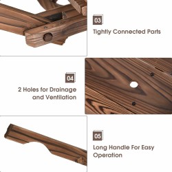 Puinen kukkakärry 4 pyörällä, ruskea, 120x43x53,5 cm