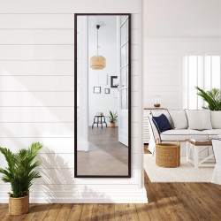 Seinään kiinnitettävä täyspitkä peili ruskea korkeussäädettävillä koukuilla