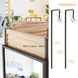 Seinään kiinnitettävä täyspitkä peili ruskea korkeussäädettävillä koukuilla