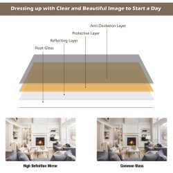 Seinään kiinnitettävä täyspitkä peili ruskea korkeussäädettävillä koukuilla