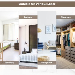 Seinään kiinnitettävä täyspitkä peili ruskea korkeussäädettävillä koukuilla