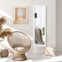 Valkoinen kokovartalopeili säädettävillä koukuilla 120x37 cm