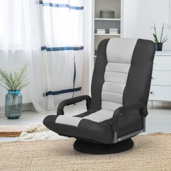 Taitettava harmaa lattiasohva, 6-asentoinen selkänoja, ergonominen design Taitettava harmaa lattiasohva, 6-asentoinen selkänoja, ergonominen design