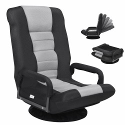 Taitettava harmaa lattiasohva, 6-asentoinen selkänoja, ergonominen design Taitettava harmaa lattiasohva, 6-asentoinen selkänoja, ergonominen design