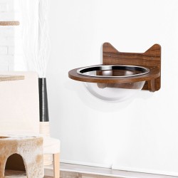 Seinään kiinnitettävä läpinäkyvä kissanpeti ruskea