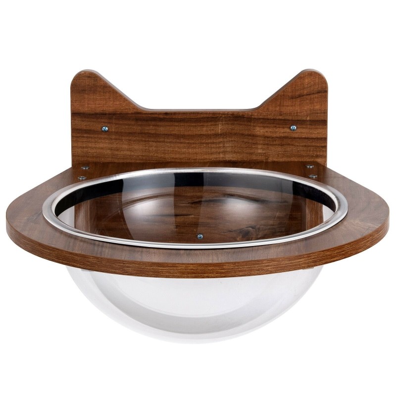 Seinään kiinnitettävä läpinäkyvä kissanpeti ruskea