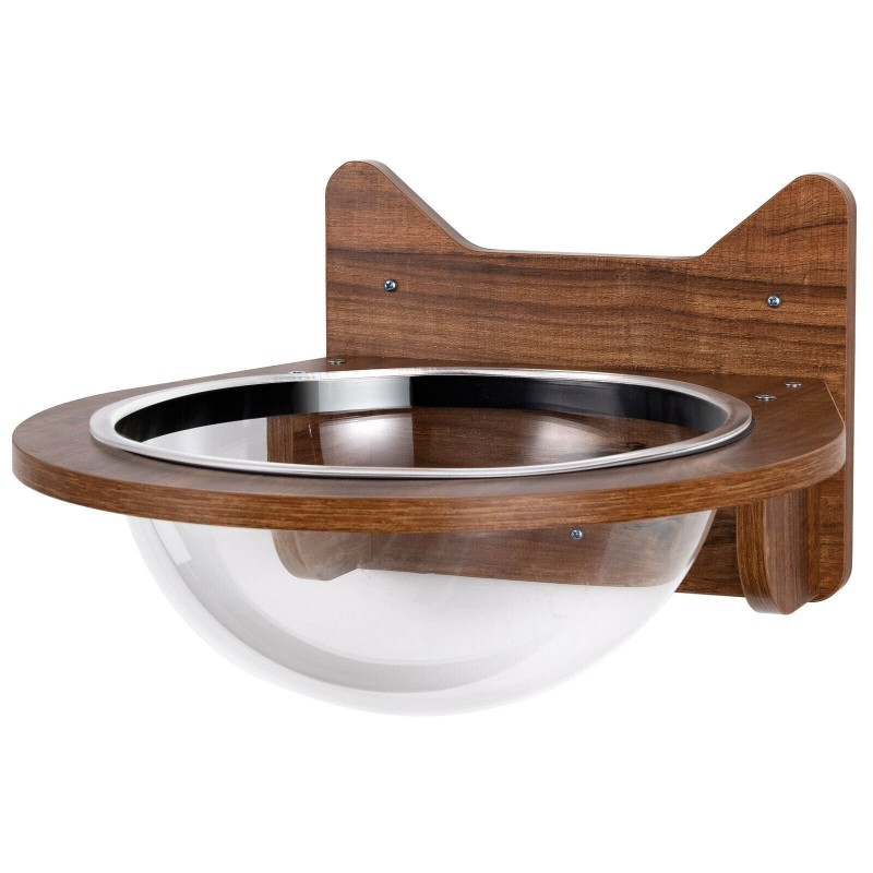 Seinään kiinnitettävä läpinäkyvä kissanpeti ruskea