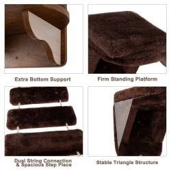 Seinään kiinnitettävä kissan kiipeilyteline ja leikkisilta ruskea