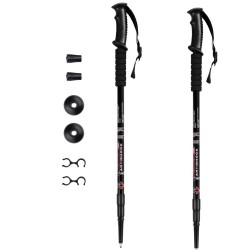 Säädettävät alumiiniset vaellussauvat musta 65135 cm