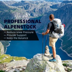 Säädettävät alumiiniset vaellussauvat musta 65-135 cm