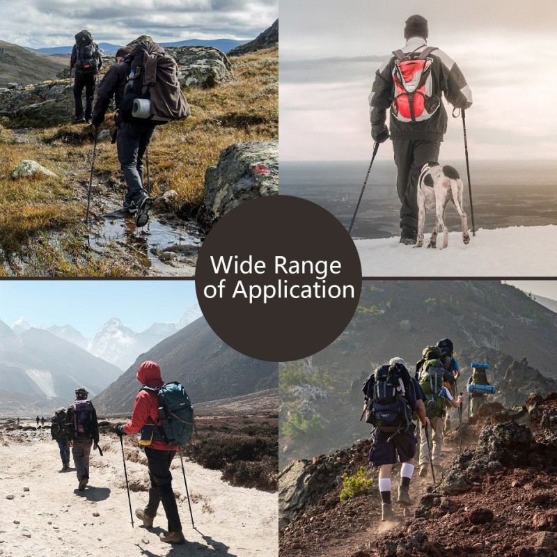 Säädettävät alumiiniset vaellussauvat musta 65-135 cm