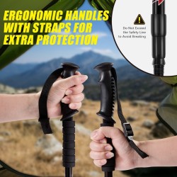 Säädettävät alumiiniset vaellussauvat musta 65-135 cm