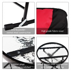 Kolmen osan keinutuolisetti terassille, punainen ja musta