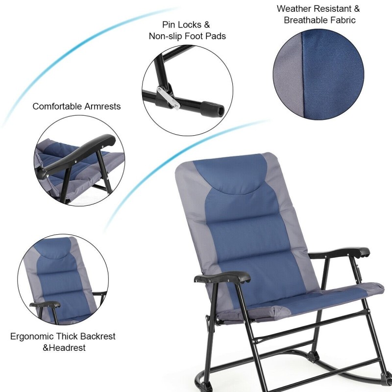 Kolmen osan sininen taitettava bistro-setti ulkokäyttöön