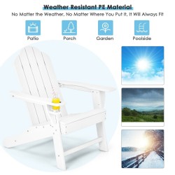 Ergonominen valkoinen ulkotuoli mukitelineellä patioon