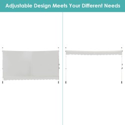 Sisäänvedettävä käsikammella varustettu beige markiisi