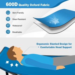 Taitettava sininen retkisänky 3-in-1-taskulla ja kantolaukulla