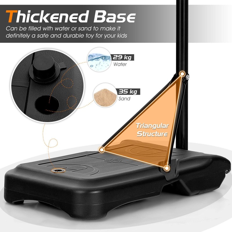 Korkeussäädettävä lasten koripalloteline sisä- ja ulkokäyttöön