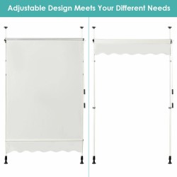 Teleskooppimarkiisi UV-suoja vedenpitävä 150x120 cm beige