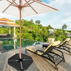 Musta säädettävä aurinkovarjon jalusta ulkokäyttöön 90x90x10 cm