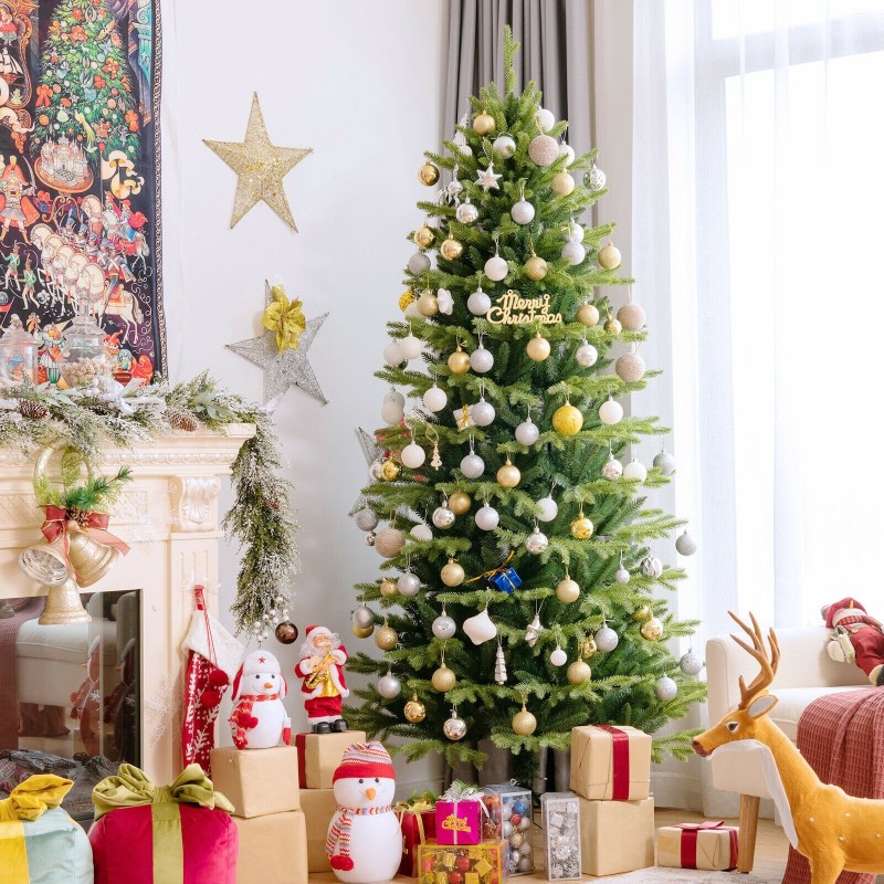 Keinotekoinen vihreä joulukuusi 180 cm metallijalalla