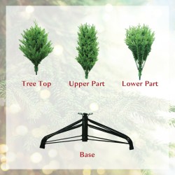 Keinotekoinen vihreä joulukuusi 180 cm metallijalalla