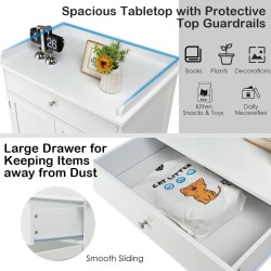 Moderni valkoinen kissanvessa sivupöytä laatikolla ja ovilla