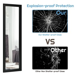 Musta säädettävä kokovartalopeili ovi- ja seinäkiinnityksellä