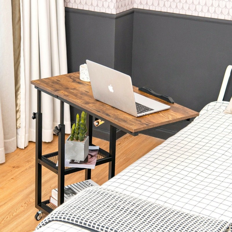 Säädettävä ruskea  kannettavan tietokoneen pöytä sängylle ja sohvalle