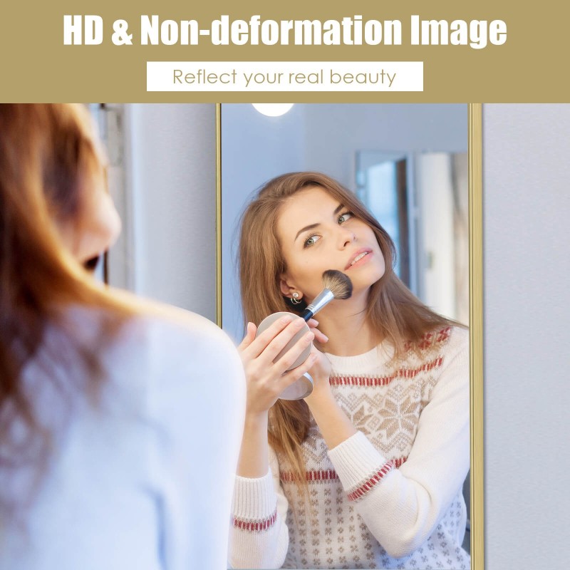 Kultainen säädettävä kokovartalopeili seinälle tai ovelle