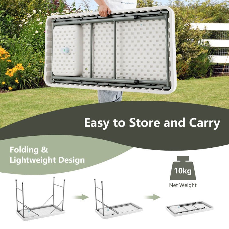 Kannettava kalojen puhdistuspöytä hanalla ja viemäriletkulla