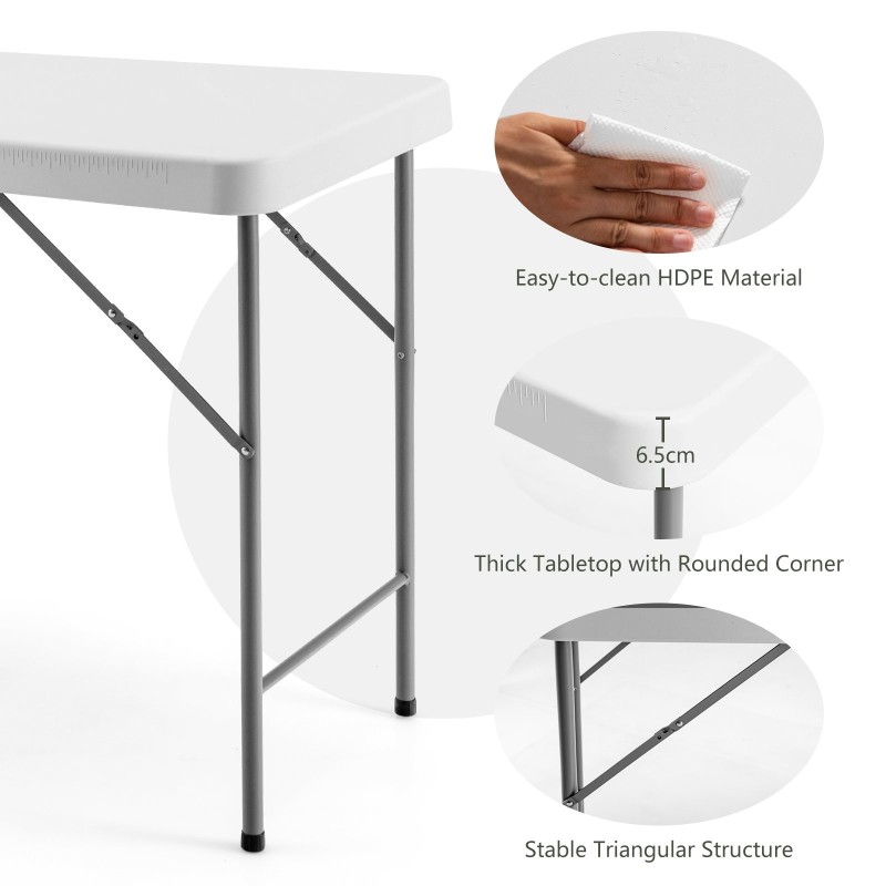 Kannettava kalojen puhdistuspöytä hanalla ja viemäriletkulla