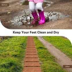 Rullattava säänkestävä puinen puutarhapolku, vaaleanruskea