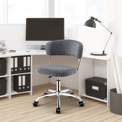 Kääntyvä harmaa sherpa-työtuoli korkeussäädöllä ja pehmusteella