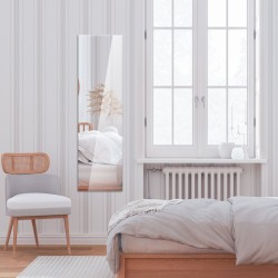 Kehyksetön seinäpeili hopea 110x38cm makuuhuoneeseen