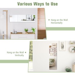 Kehyksetön seinäpeili hopea 110x38cm makuuhuoneeseen