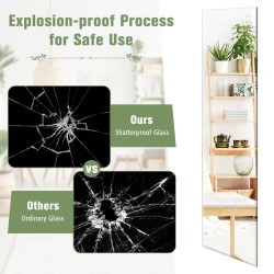 Kehyksetön seinäpeili hopea 110x38cm makuuhuoneeseen