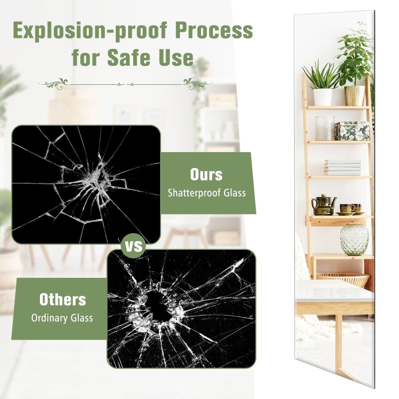 Kehyksetön seinäpeili hopea 110x38cm makuuhuoneeseen