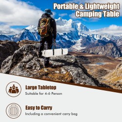 Kokoontaitettava bambu retkipöytä kantolaukulla kahvinvärinen