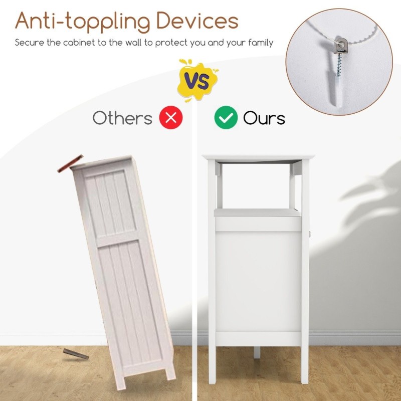 Valkoinen monikäyttöinen viinikaappi irrotettavalla viinitelineellä