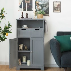 Vapaasti seisova harmaa kaappi laatikoilla keittiöön ja kylpyhuoneeseen Vapaasti seisova harmaa kaappi laatikoilla keittiöön ja kylpyhuoneeseen
