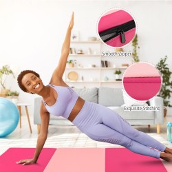 Voimistelumatto irrotettavalla PU-päällisellä, punainen ja vaaleanpunainen