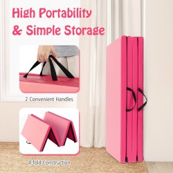 Voimistelumatto irrotettavalla PU-päällisellä, punainen ja vaaleanpunainen