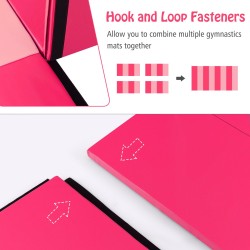 Voimistelumatto irrotettavalla PU-päällisellä, punainen ja vaaleanpunainen
