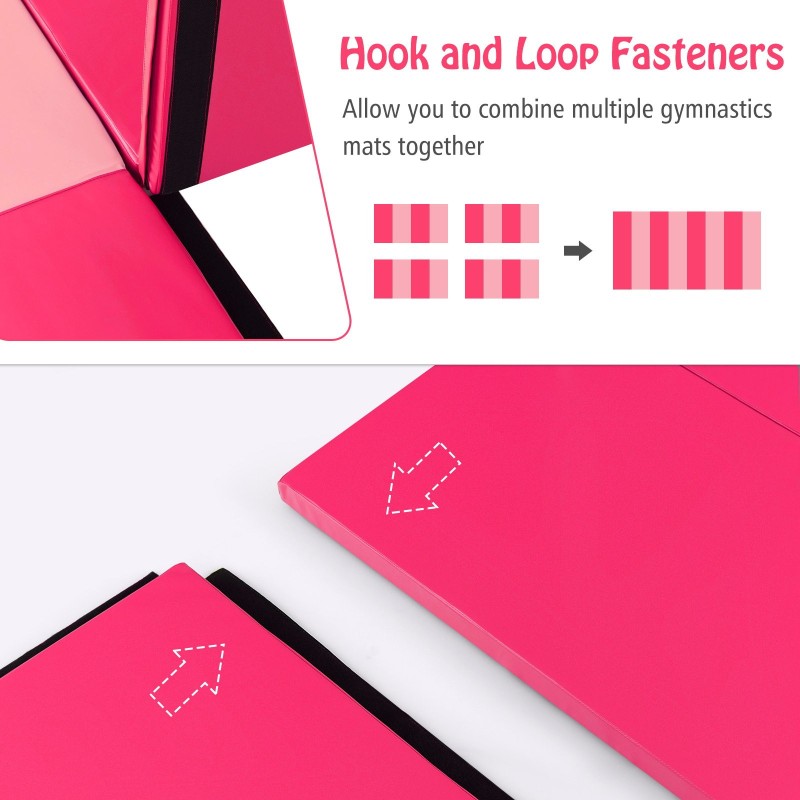 Voimistelumatto irrotettavalla PU-päällisellä, punainen ja vaaleanpunainen