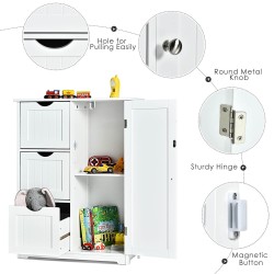 Valkoinen monikäyttöinen kylpyhuonekaappi 3 laatikolla