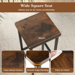 Neljän baarijakkaran setti metallijaloilla, ruskea