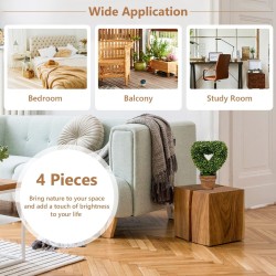 Neljän sydämenmuotoinen vihreä tekokasvisetti sisustukseen